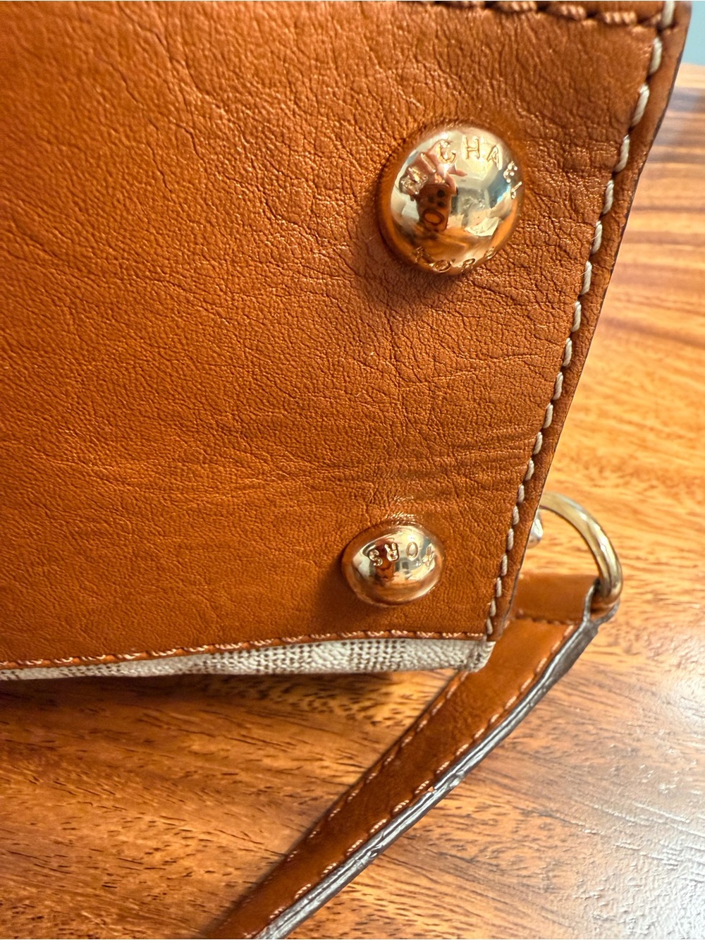 MICHAEL KORS Hamilton East West Tote Satchel Signature Canvas & Leather GUC - Picture 10 of 17